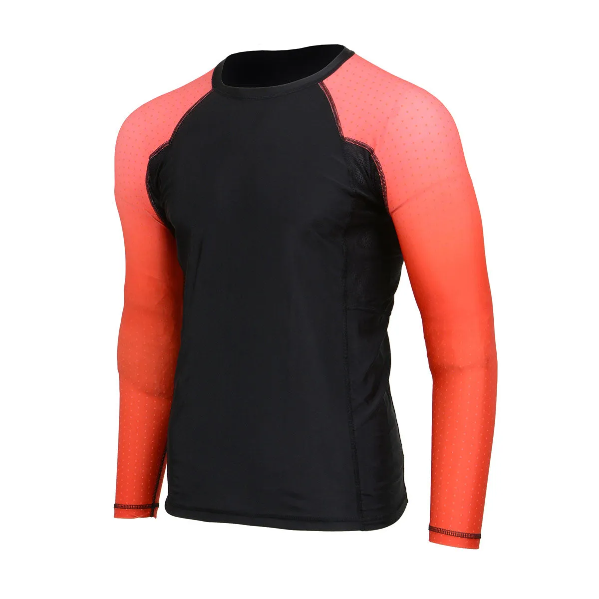 X-Fitness XFM7000 Men's Black and Brown Long Sleeve Compression Rash