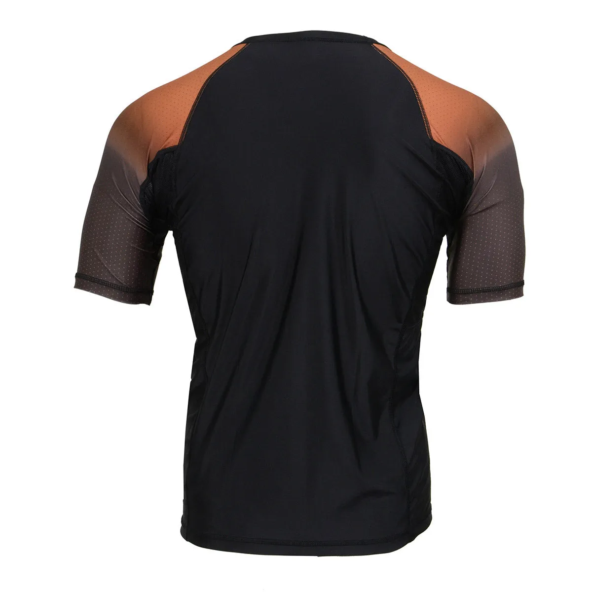 X-Fitness XFM7001 Men's Black and Brown Short Sleeve Compression Rash