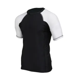 X-Fitness XFM7001 Men's Black and White Short Sleeve Compression Rash